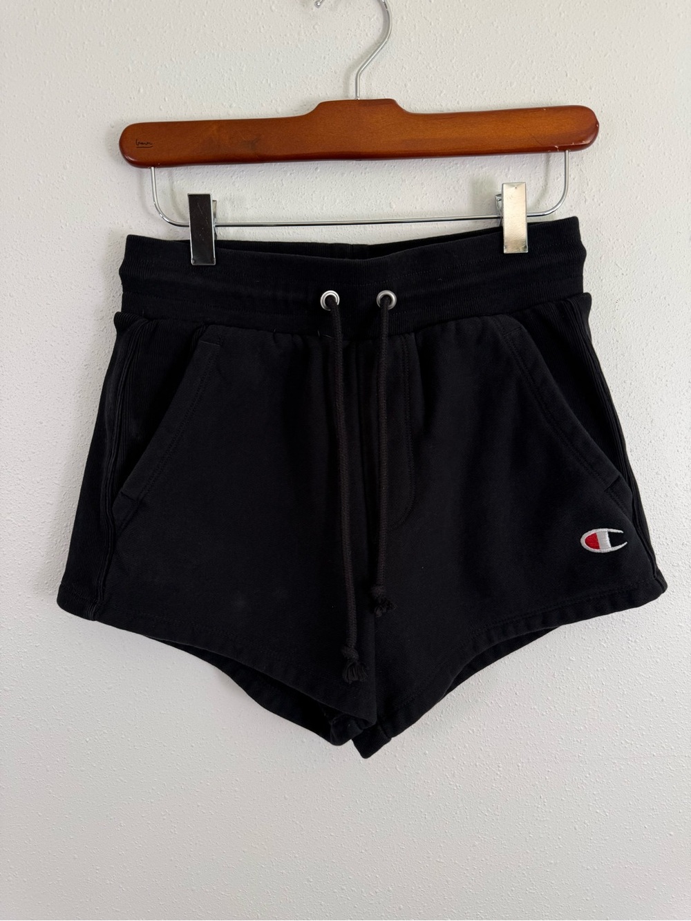 Champion Reverse Weave Black High Rise Sweat Shorts Size S